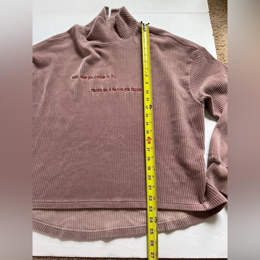 Othermix Soft Ribbed Sweater Purple Pink sz Large Whatever You Decide Phrase - Picture 7 of 11